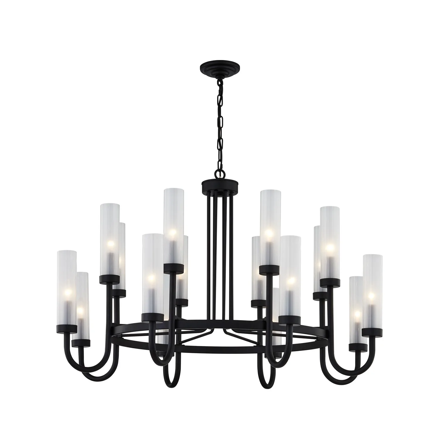 Fusion 16 Light Chandelier in Matte Black