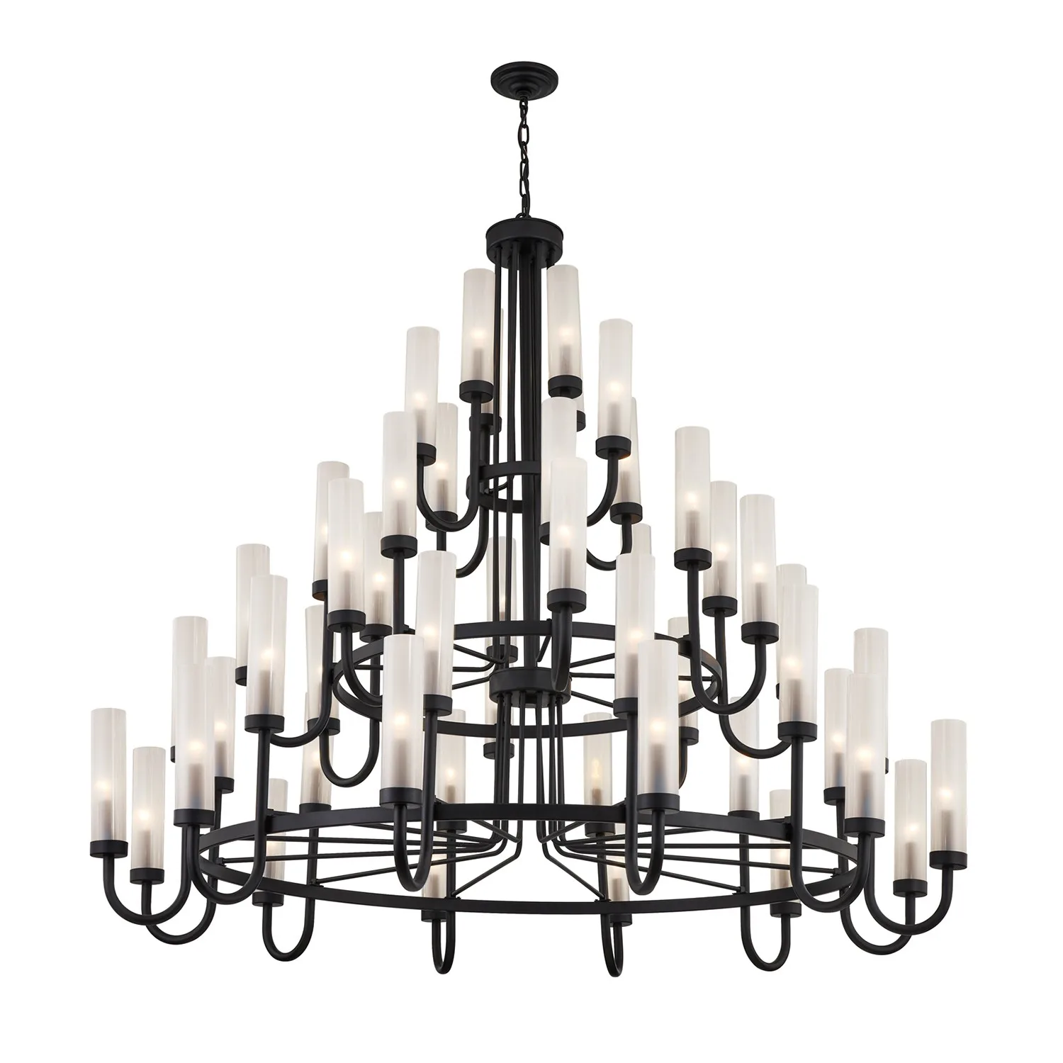 Fusion 48 Light Chandelier in Matte Black