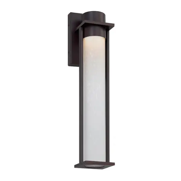 Collection: Fusion Finish: Matte Black Glass: Etched Glass Width: 5.00" Height: 18.75" Extension from Wall: 5.50" Canopy: 7.5" H x 5" W Maximum Wattage: 14.00 W Light Source: LED Light Output: 1190.00 lm Delivered Lumens: 418.00 lm Voltage: 120.00 V Safety Listing: UL/ETL Safety Rating: Wet LED