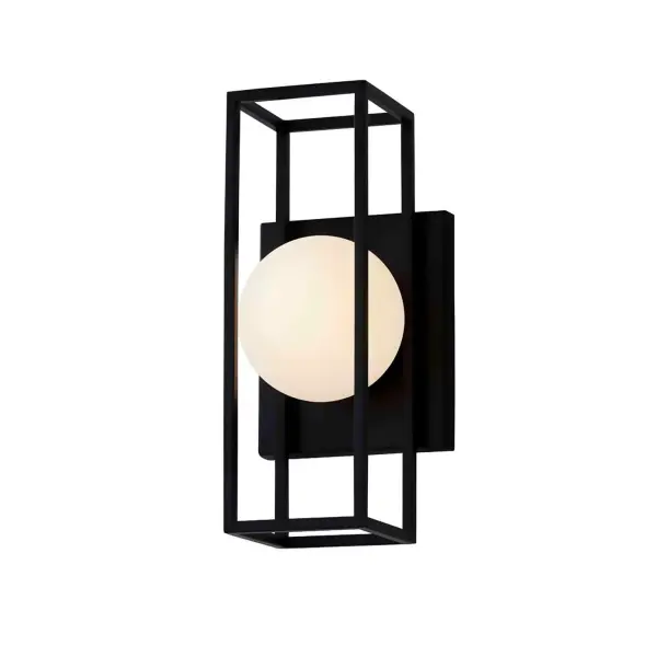 Collection: Fusion Finish: Matte Black Glass: Opal Glass Width: 5.50" Height: 12.00" Extension from Wall: 5.50" Canopy: 6.5" H x 5.5" W Maximum Wattage: 8.00 W Light Source: LED Light Output: 750.00 lm Voltage: 120.00 V Safety Listing: UL/ETL Safety Rating: Wet LED