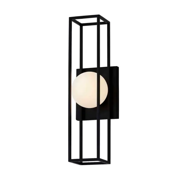 Collection: Fusion Finish: Matte Black Glass: Opal Glass Width: 5.50" Height: 18.00" Extension from Wall: 5.50" Canopy: 6.5" H x 5.5" W Maximum Wattage: 8.00 W Light Source: LED Light Output: 751.00 lm Voltage: 120.00 V Safety Listing: UL/ETL Safety Rating: Wet LED
