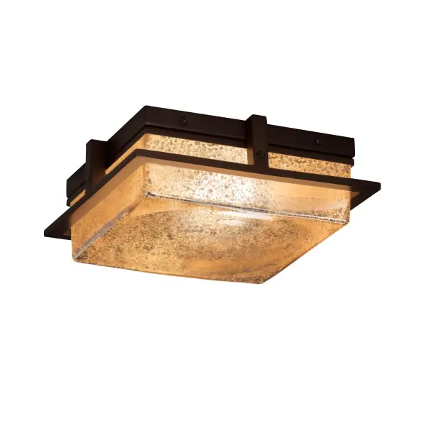 Collection: Fusion Finish: Dark Bronze Glass: Artisan Glass Width: 10.00" Height: 3.50" Length: 10.00" Maximum Wattage: 18.00 W Light Source: LED Light Output: 1440.00 lm Safety Listing: ETL Safety Rating: Wet LED
