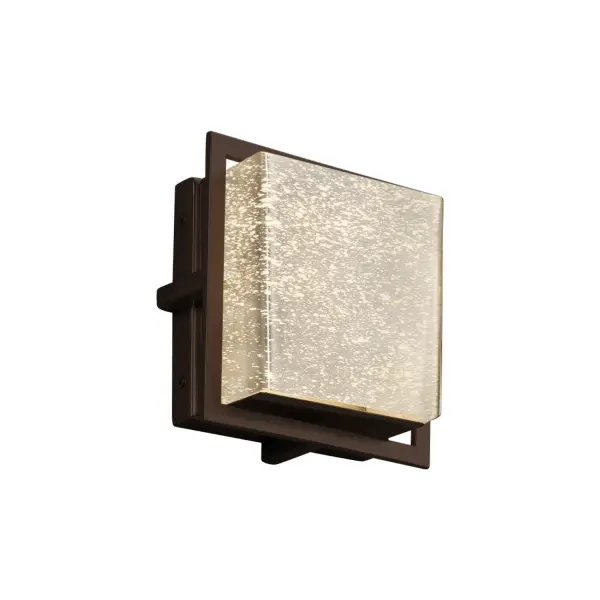 Collection: Fusion Finish: Dark Bronze Glass: Artisan Glass Width: 6.50" Height: 6.50" Extension from Wall: 3.50" Top to Outlet: 3.25" Maximum Wattage: 14.00 W Light Source: LED Light Output: 1190.00 lm Color Temperature: 3000 K CRI: 90 Safety Listing: ETL Safety Rating: Wet ADA LED