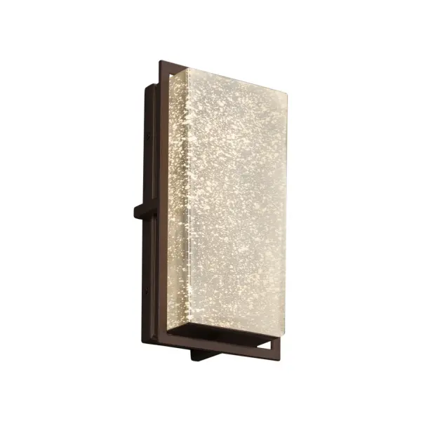 Collection: Fusion Finish: Dark Bronze Glass: Artisan Glass Width: 6.50" Height: 12.00" Extension from Wall: 3.50" Top to Outlet: 6.00" Maximum Wattage: 14.00 W Light Source: LED Light Output: 1190.00 lm Color Temperature: 3000 K CRI: 90 Safety Listing: ETL Safety Rating: Wet ADA LED