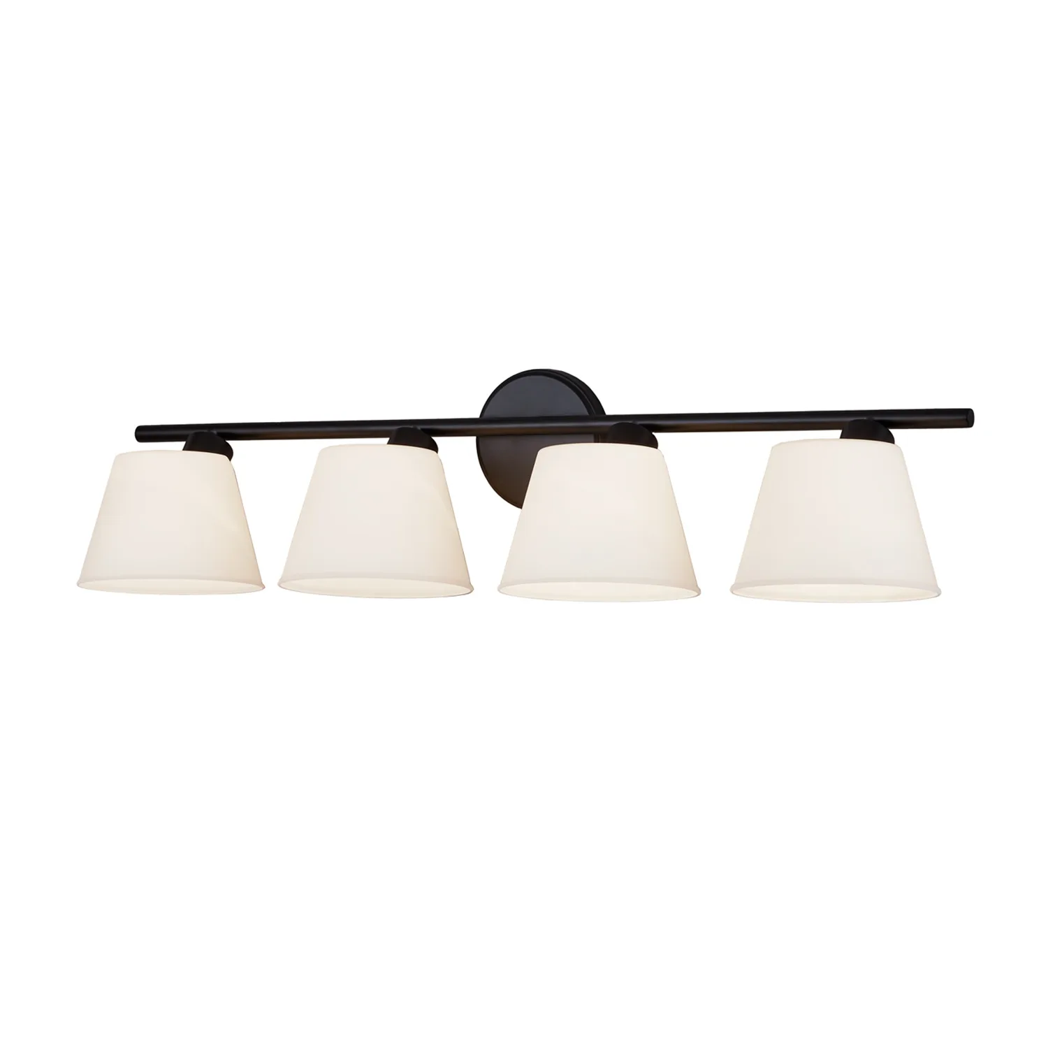 Fusion Four Light Bath Bar in Matte Black