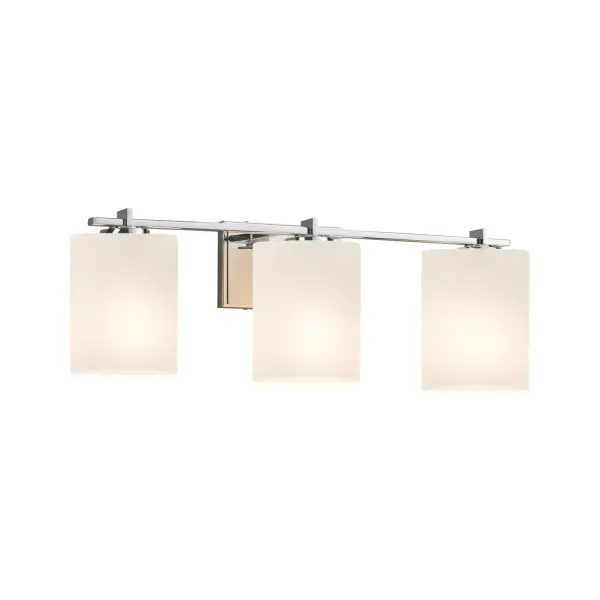 Collection: Fusion Finish: Polished Chrome Glass: Artisan Glass Width: 24.00" Height: 6.75" Extension from Wall: 5.50" Top to Outlet: 6.00" Number of Bulbs: 3 Maximum Wattage: 100.00 W Bulb Type: A19 Safety Listing: UL Safety Rating: Damp