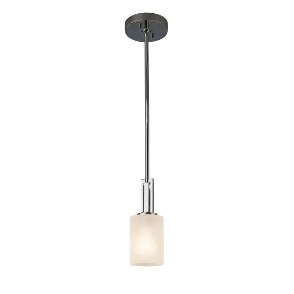 Collection: Fusion Finish: Polished Chrome Glass: Artisan Glass Width: 4.00" Height: 10.50" Canopy: 1" H x 5.25" Dia. Number of Bulbs: 1 Maximum Wattage: 40.00 W Bulb Type: A19 Safety Listing: Damp Safety Rating: Damp