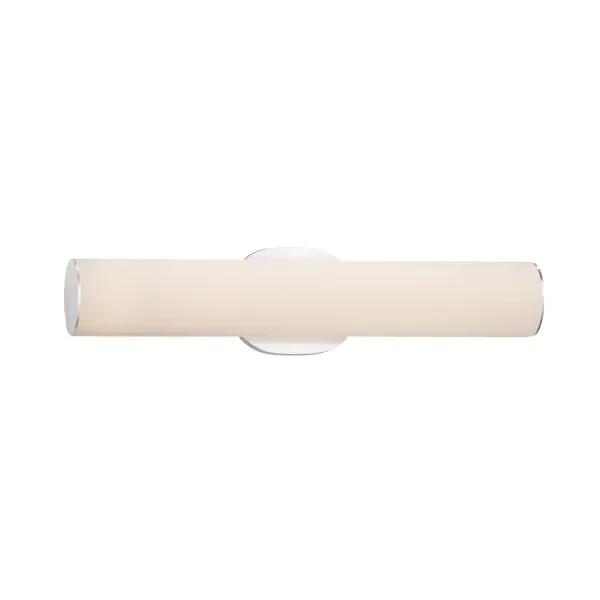 Collection: Fusion Finish: Polished Chrome Glass: Artisan Glass Width: 20.25" Height: 4.50" Extension from Wall: 3.00" Maximum Wattage: 19.00 W Light Source: LED Light Output: 1575.00 lm Color Temperature: 3000 K CRI: 90 Safety Listing: UL Safety Rating: Damp ADA LED