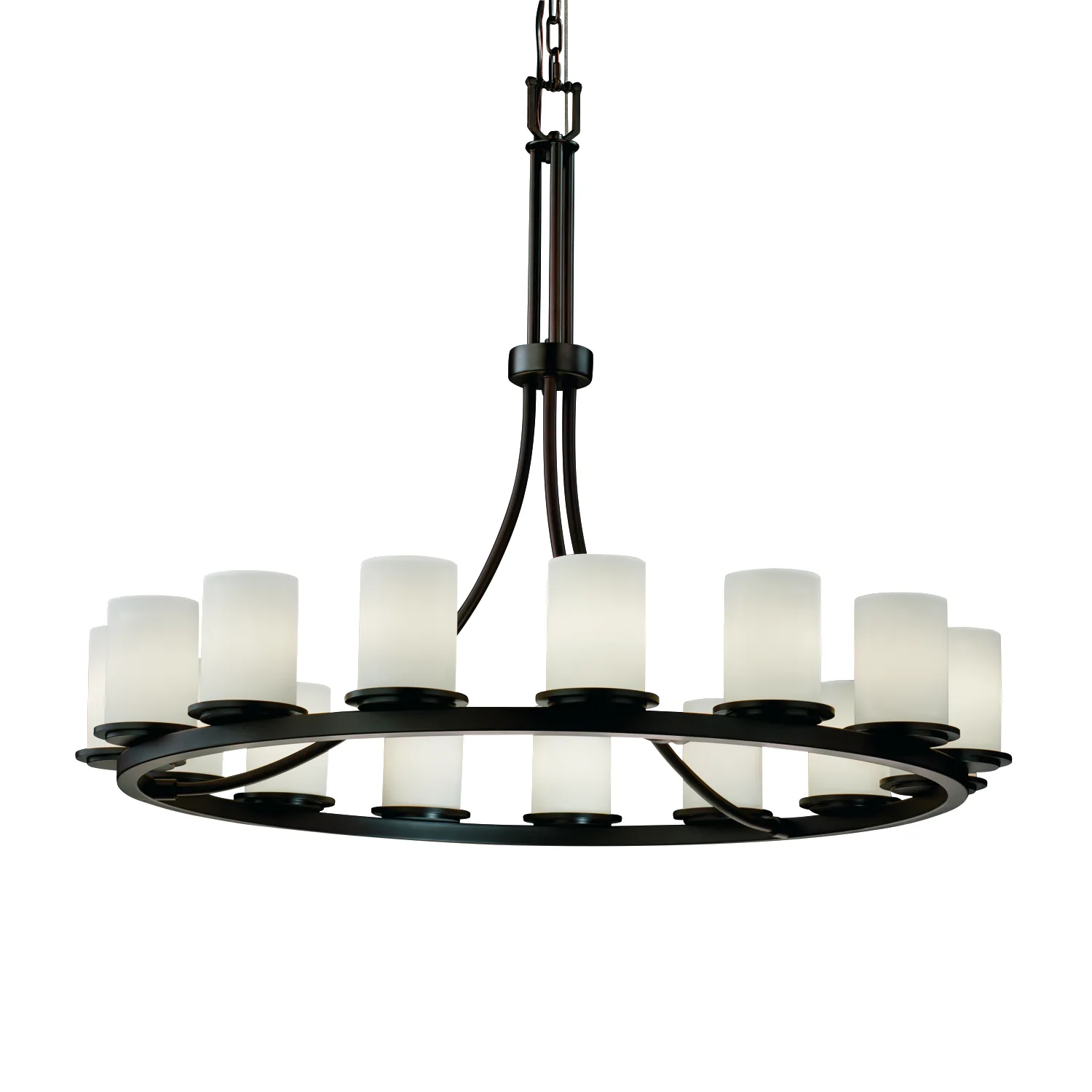 Fusion 15 Light Chandelier in Dark Bronze