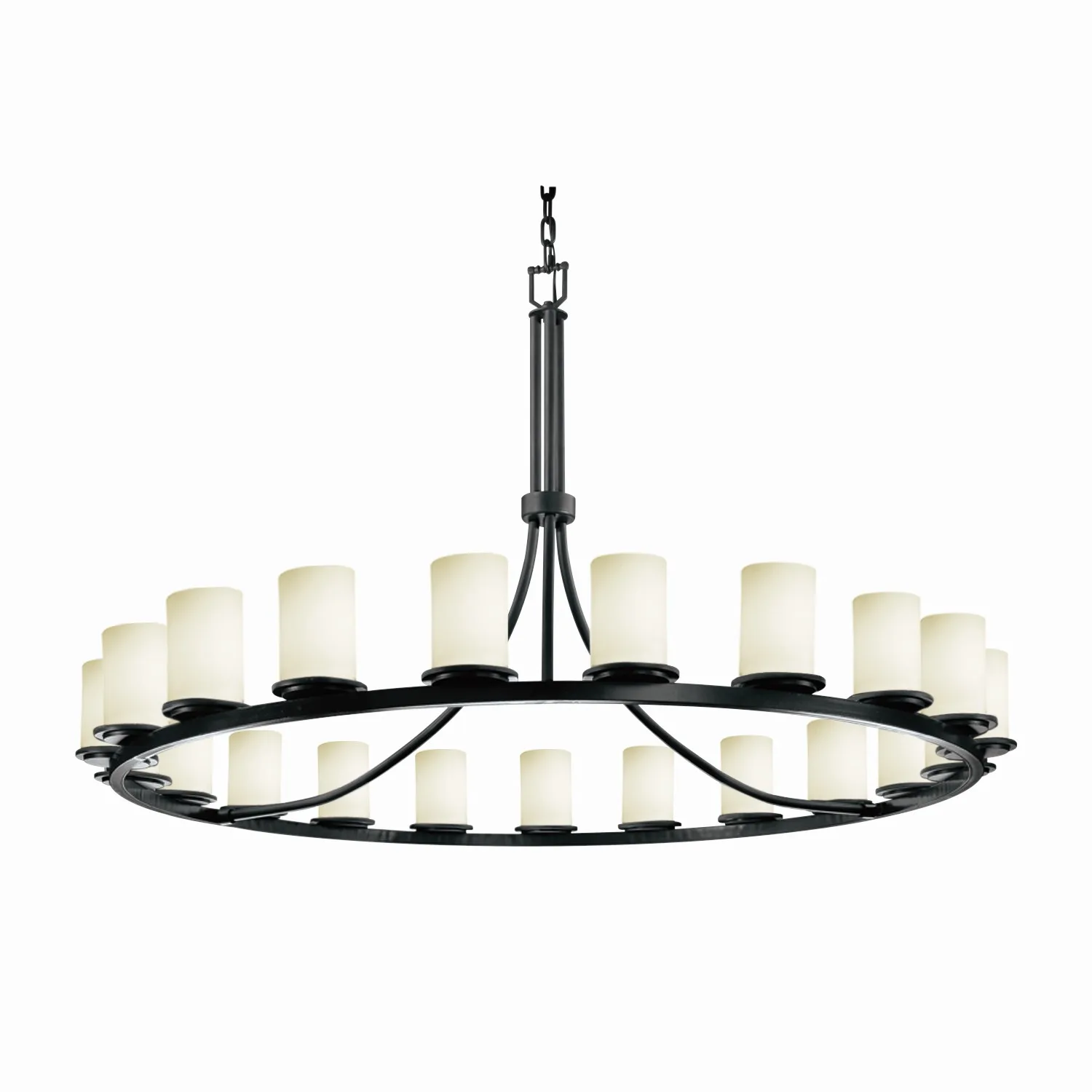 Fusion 21 Light Chandelier in Matte Black