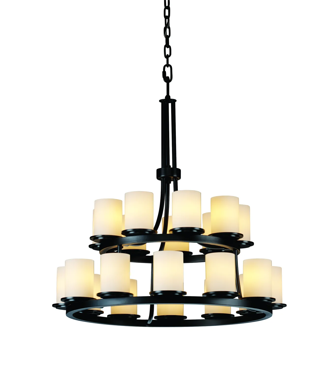 Fusion 21 Light Chandelier in Matte Black