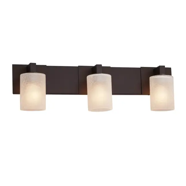 Collection: Fusion Finish: Dark Bronze Glass: Artisan Glass Width: 27.00" Height: 7.75" Extension from Wall: 5.25" Number of Bulbs: 3 Maximum Wattage: 100.00 W Bulb Type: A19 Safety Listing: Damp Safety Rating: Damp