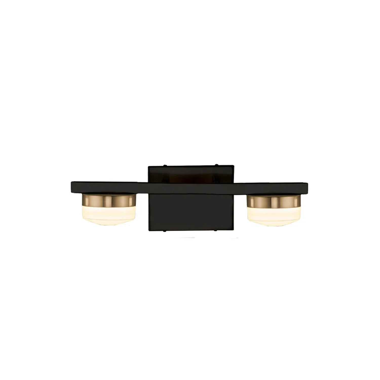 Fusion LED Bath Bar in Matte Black w/ Brass