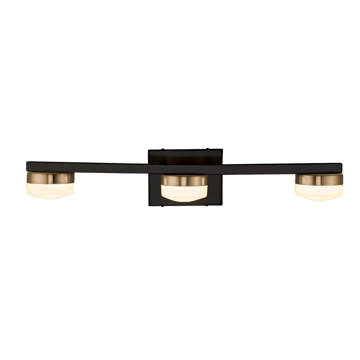 Fusion LED Bath Bar in Matte Black w/ Brass