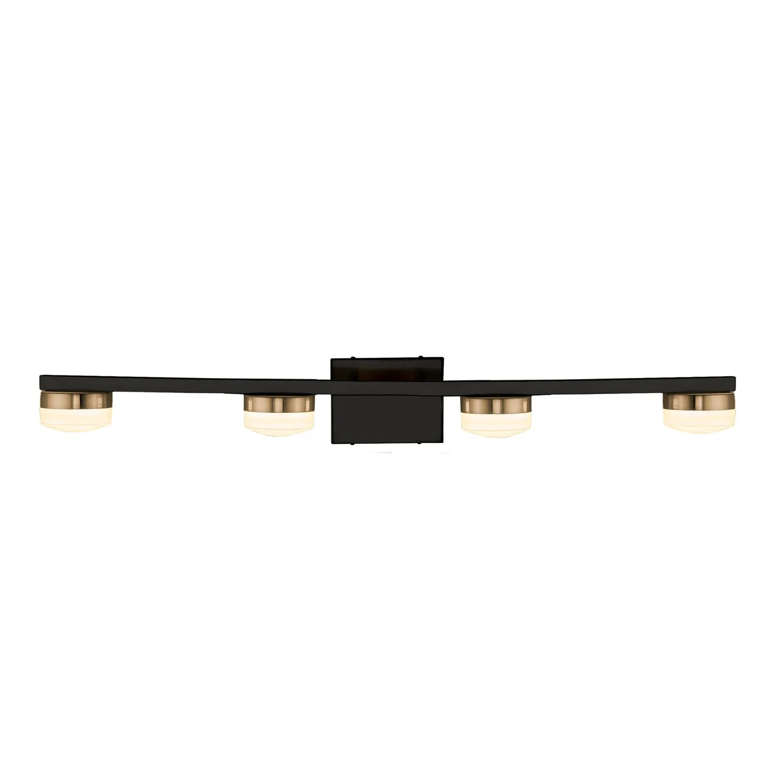 Fusion LED Bath Bar in Matte Black w/ Brass
