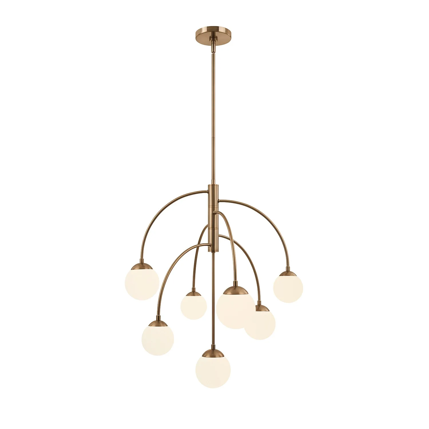 Fusion Seven Light Chandelier in Brushed Brass