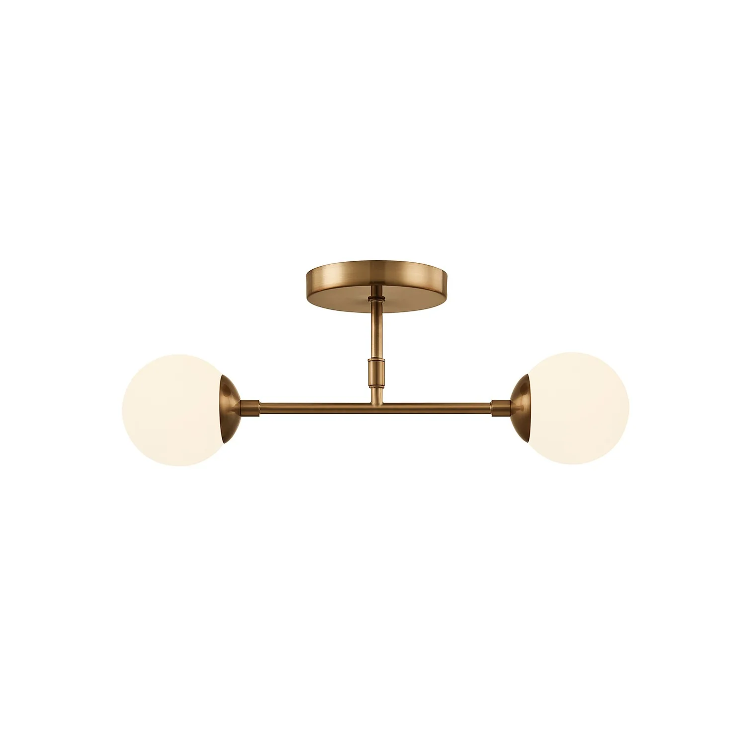 Fusion Two Light Semi-Flush Mount in Brushed Brass