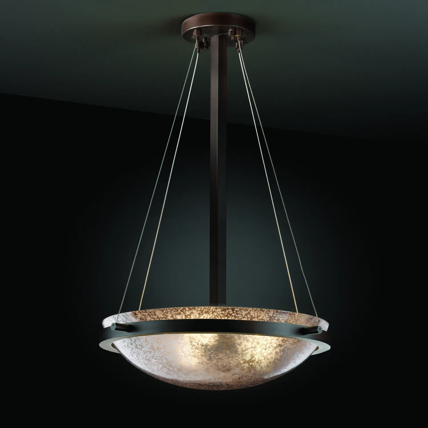 Fusion Three Light Pendant in Dark Bronze