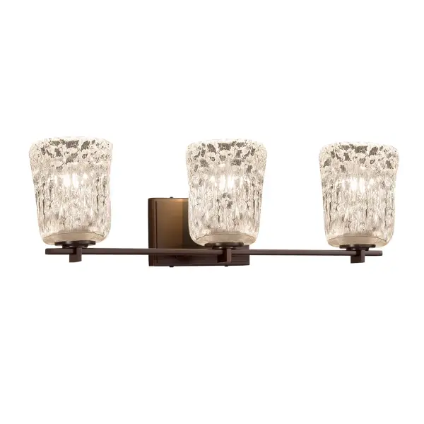 Collection: Veneto Luce Finish: Dark Bronze Glass: Venetian Glass Width: 24.50" Height: 7.50" Extension from Wall: 5.75" Top to Outlet: 6.75" Number of Bulbs: 3 Maximum Wattage: 100.00 W Bulb Type: A19 Safety Listing: UL Safety Rating: Damp