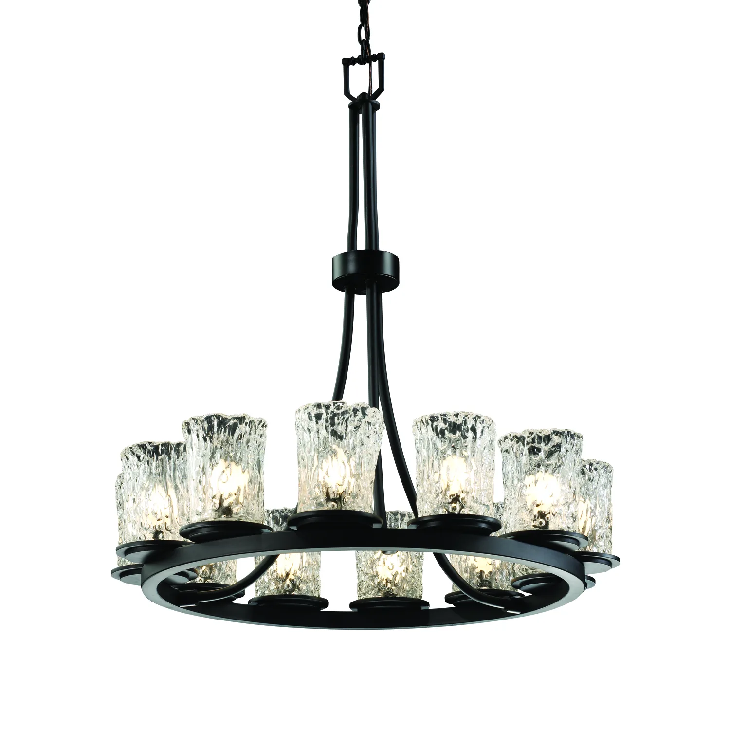Veneto Luce 12 Light Chandelier in Matte Black