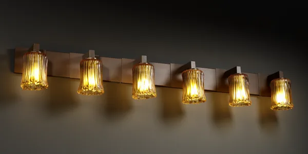 Veneto Luce Six Light Bath Bar in Dark Bronze