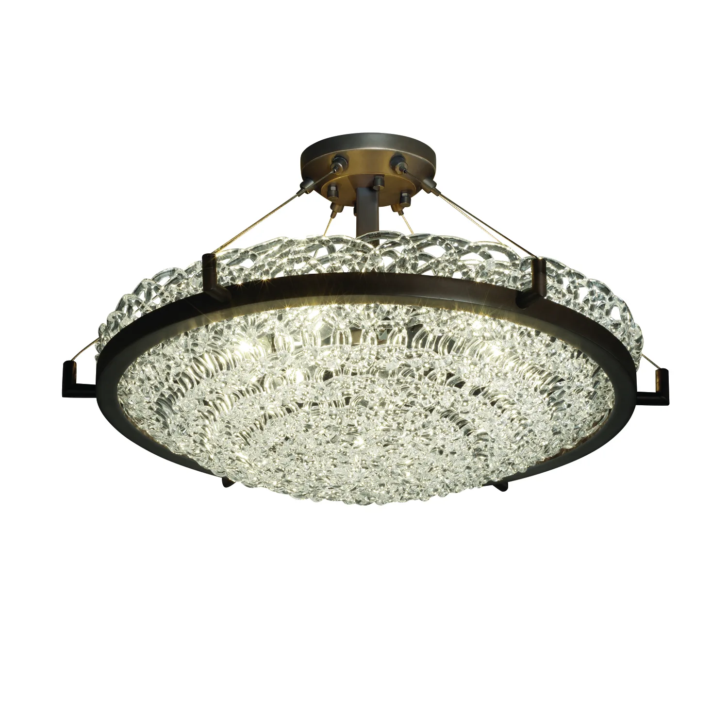 Veneto Luce Six Light Semi-Flush Mount in Dark Bronze