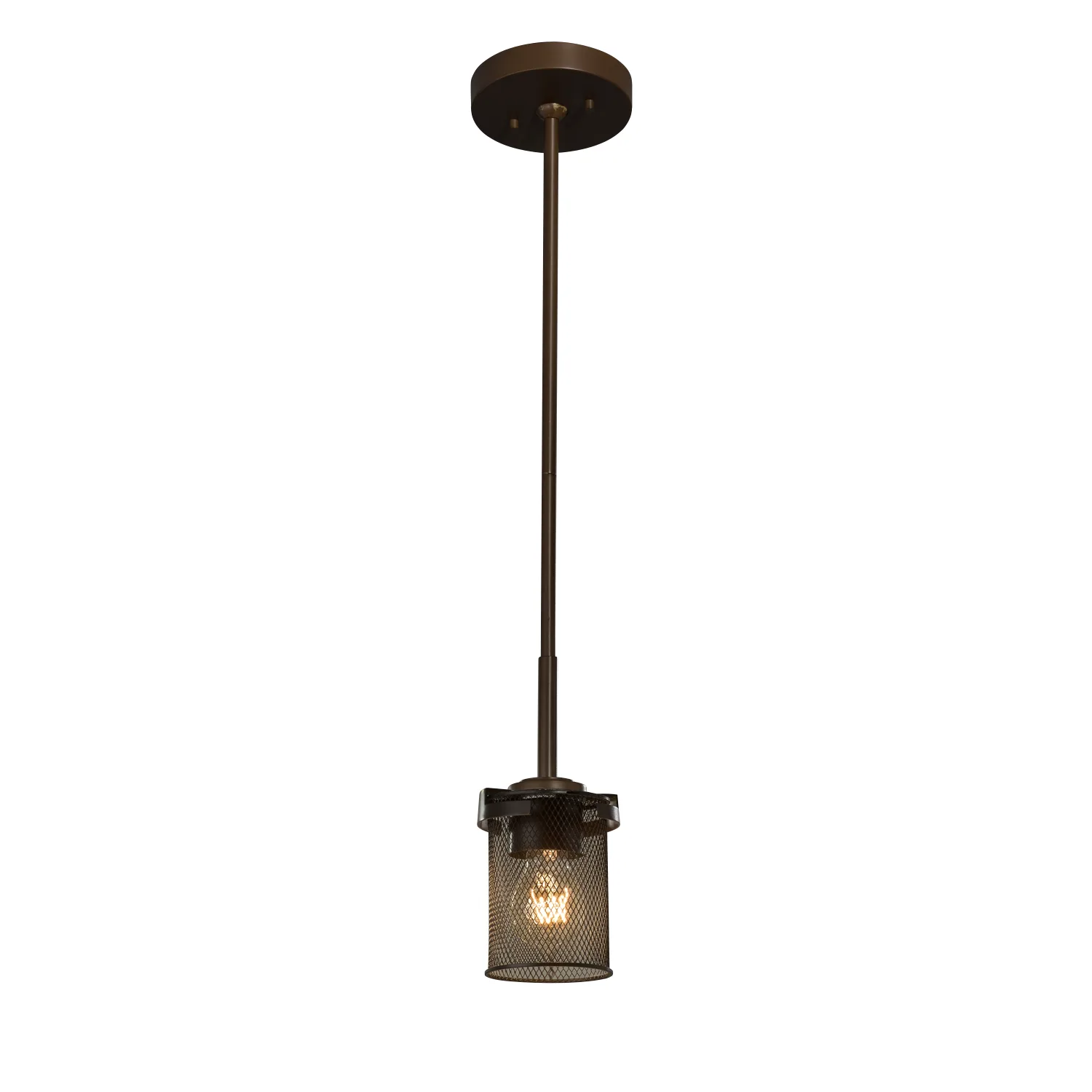 Wire Mesh One Light Pendant in Dark Bronze