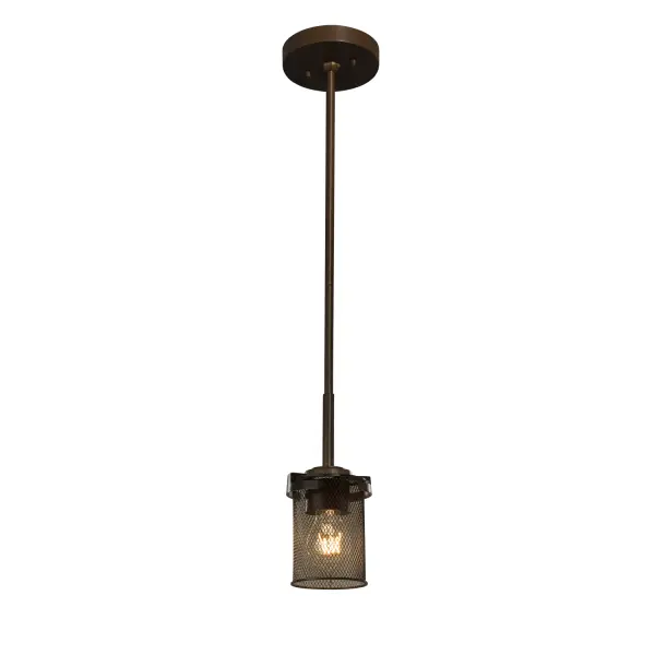 Collection: Wire Mesh Finish: Dark Bronze Glass: Wire Mesh Width: 4.50" Height: 6.00" Canopy: 1" H x 5.25" Dia. Number of Bulbs: 1 Maximum Wattage: 40.00 W Bulb Type: A19 Safety Listing: Damp Safety Rating: Damp