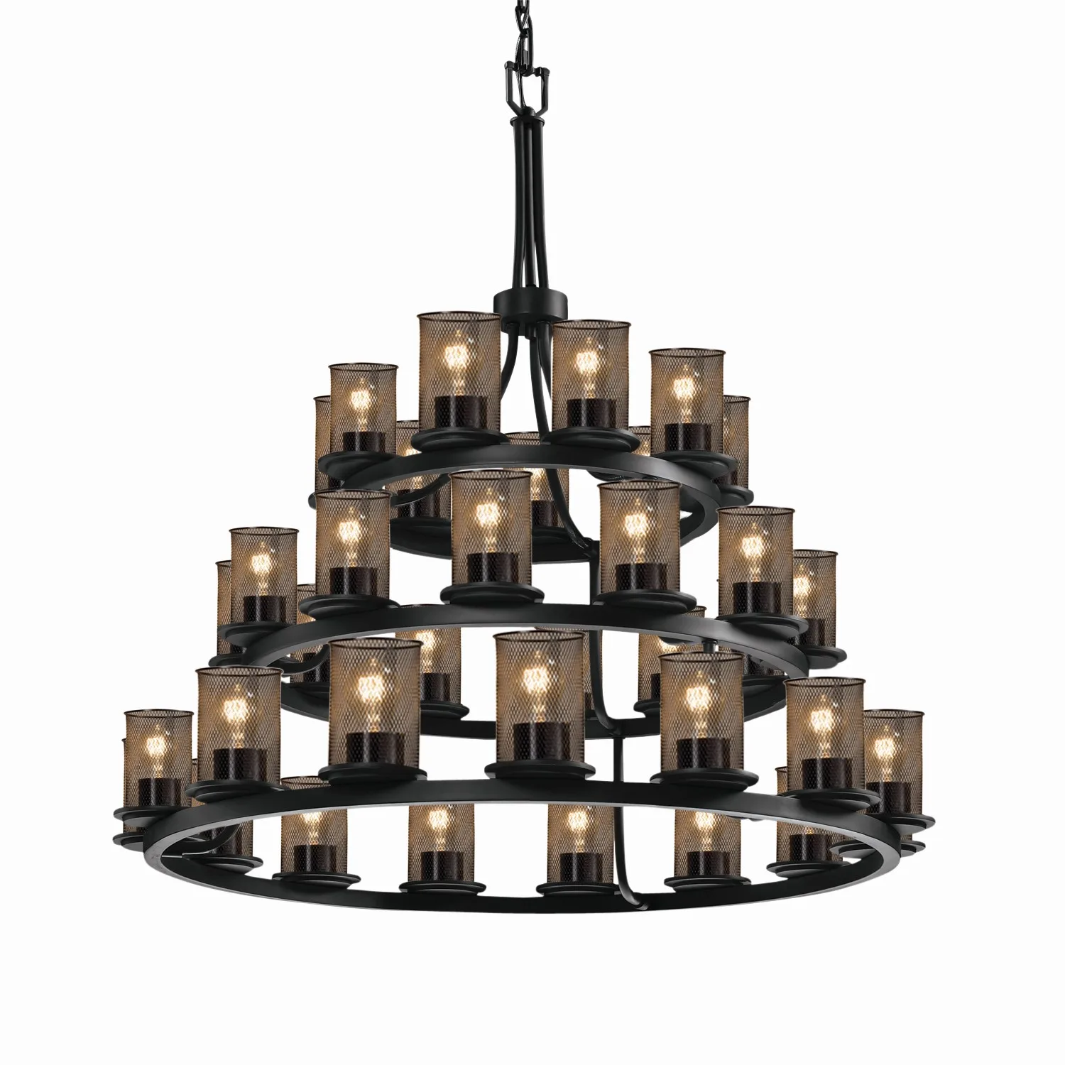 Wire Mesh 36 Light Chandelier in Matte Black