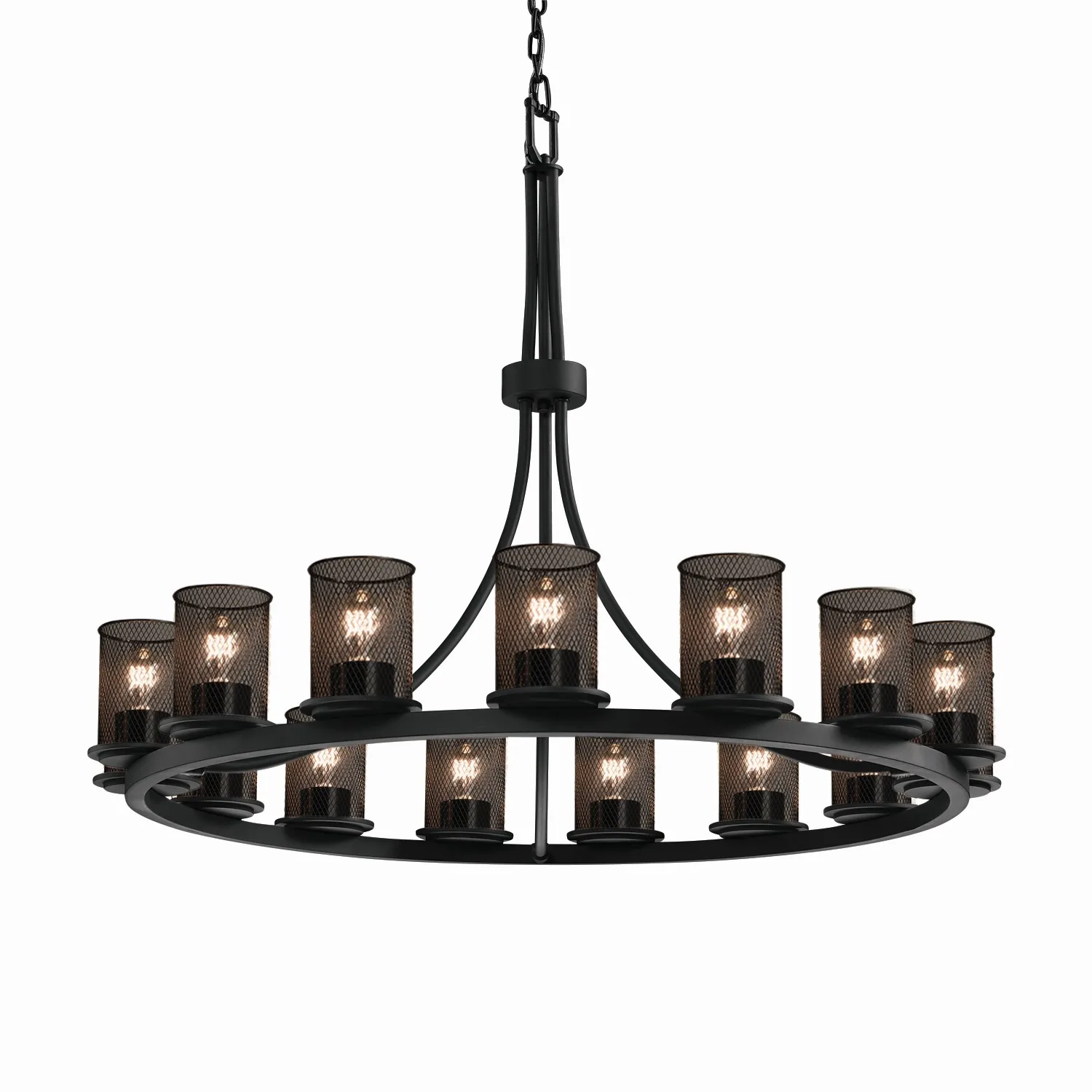 Wire Mesh 15 Light Chandelier in Matte Black
