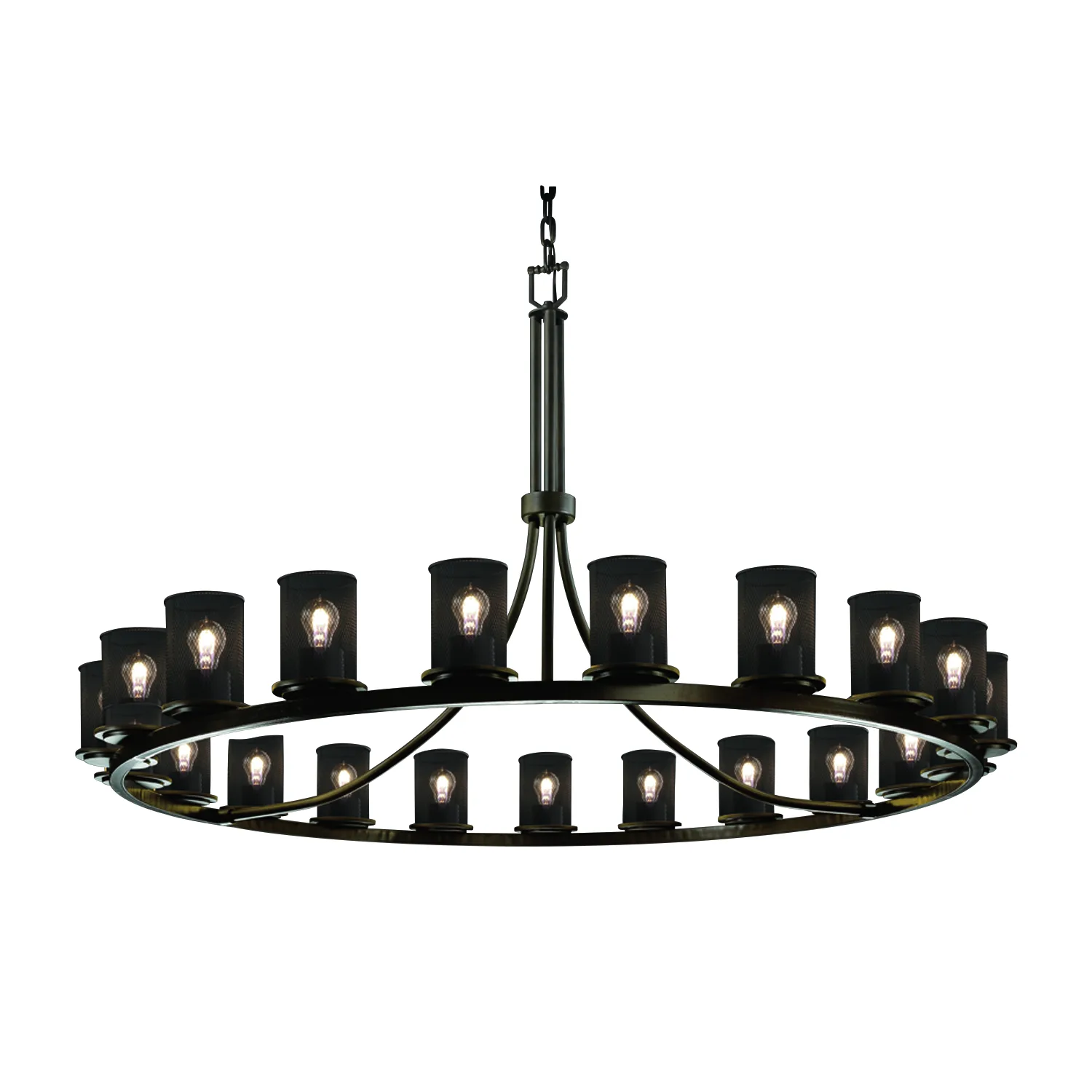Wire Mesh 21 Light Chandelier in Dark Bronze