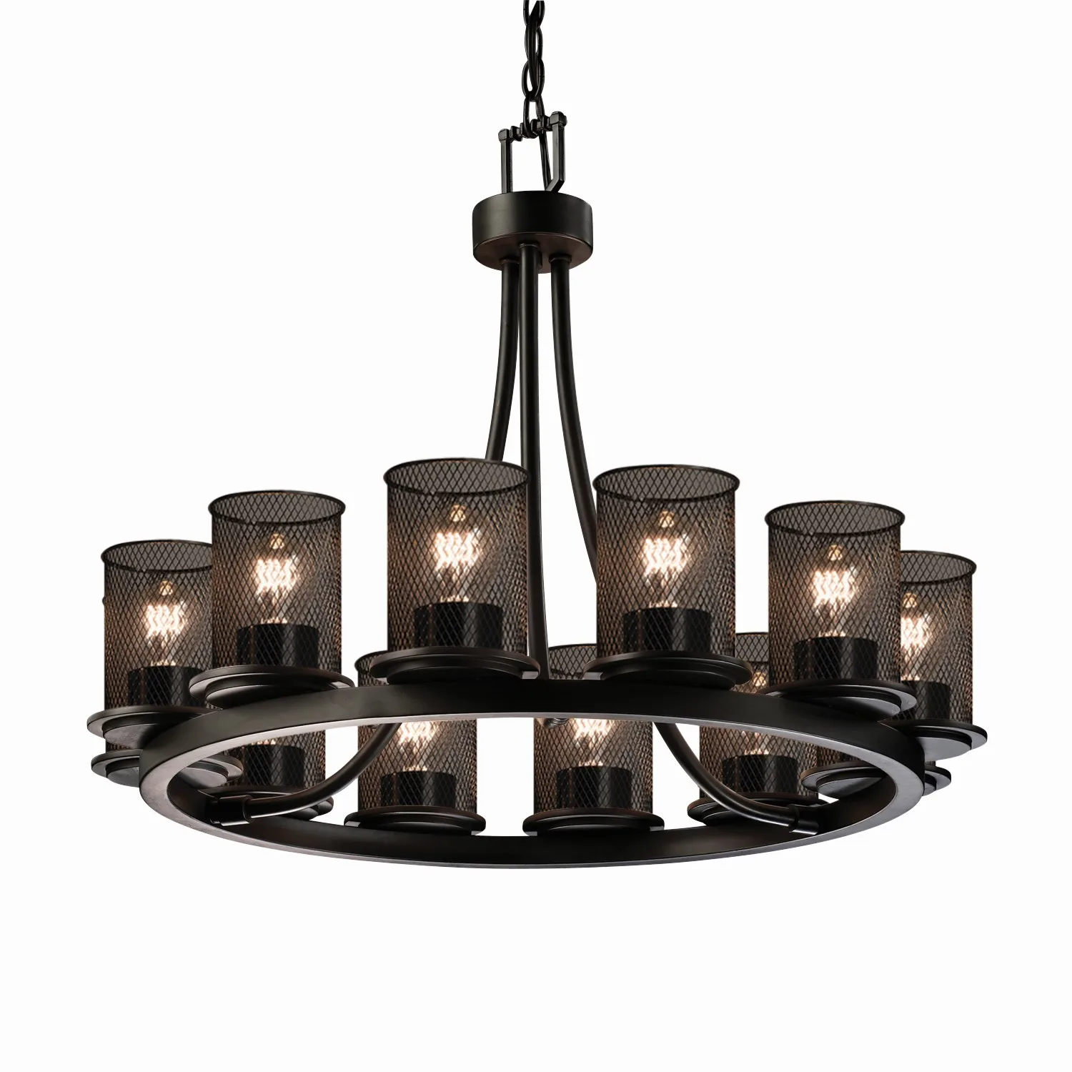 Wire Mesh 12 Light Chandelier in Matte Black