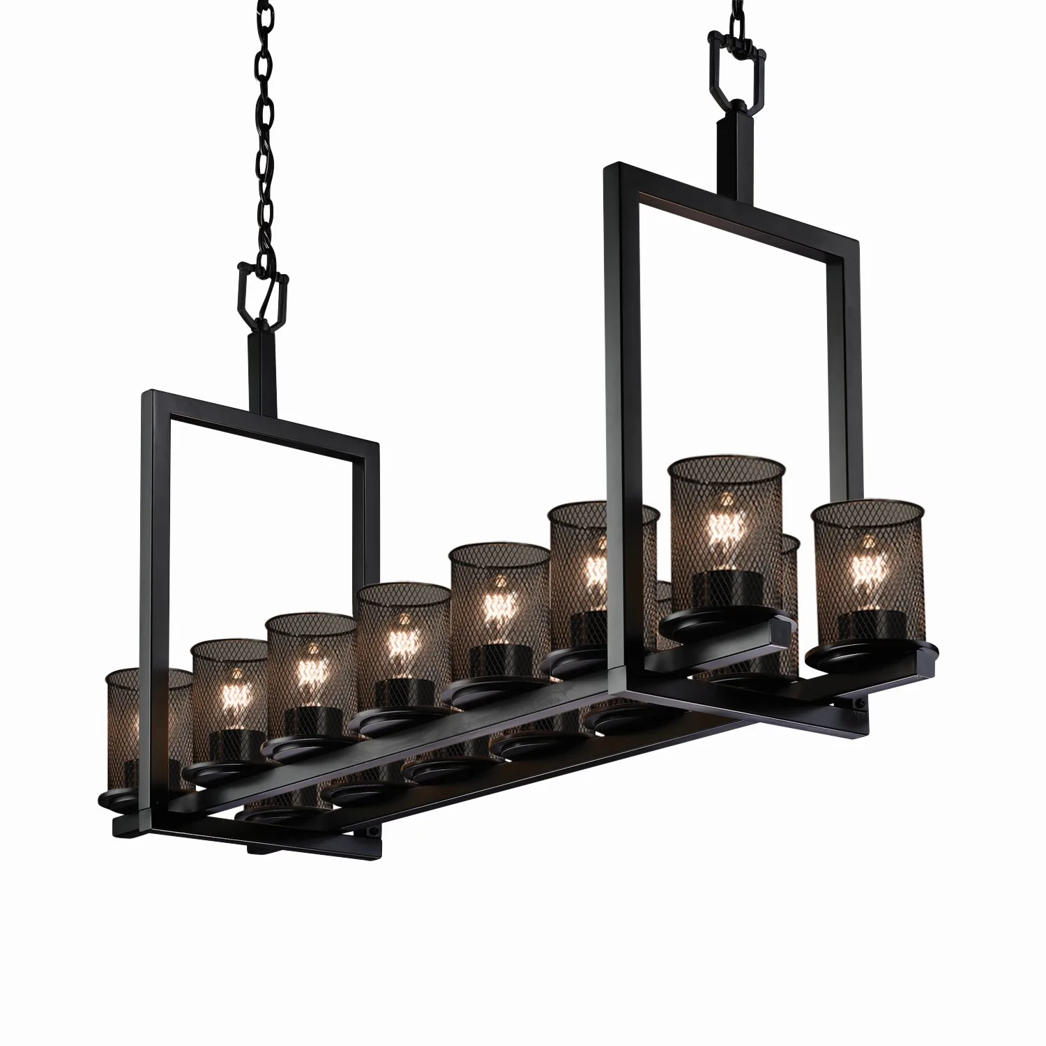 Wire Mesh 14 Light Chandelier in Matte Black
