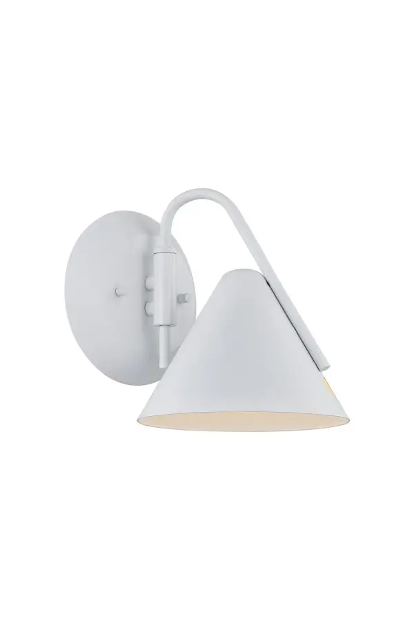 Finish: White Width: 6.75" Height: 7.75" Extension from Wall: 8.00" Canopy: 4.75" Dia x 0.75" Proj. Maximum Wattage: 7.00 W Light Source: LED Light Output: 680.00 lm Delivered Lumens: 560.00 lm Voltage: 120.00 V Safety Listing: UL/ETL Safety Rating: Damp LED