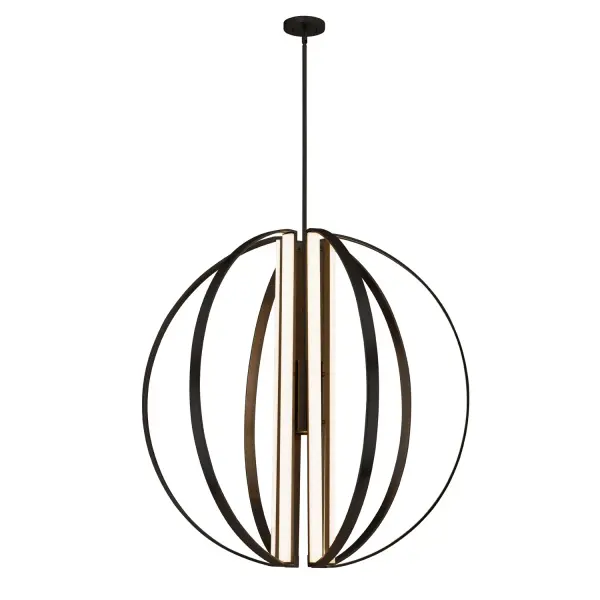 Collection: Liv Finish: Matte Black Width: 36.00" Height: 36.00" Canopy: 5" Dia x .75" H Maximum Wattage: 65.00 W Bulb Type: LED Light Source: LED Light Output: 6500.00 lm Voltage: 120.00 V Safety Listing: UL/ETL Safety Rating: Damp LED