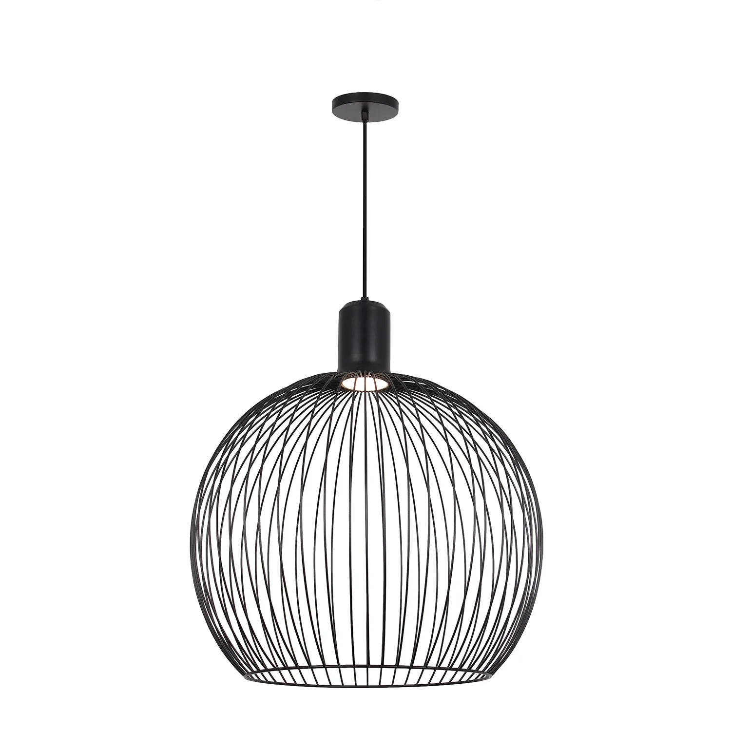 No Shade Material LED Pendant in Matte Black