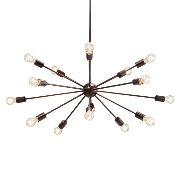 Collection: Axion Finish: Dark Bronze Width: 42.00" Height: 16.00" Canopy: .75" H x 21" L x 5" W Number of Bulbs: 15 Maximum Wattage: 40.00 W Bulb Base: E26 Voltage: 120.00 V Safety Listing: UL/ETL Safety Rating: Damp