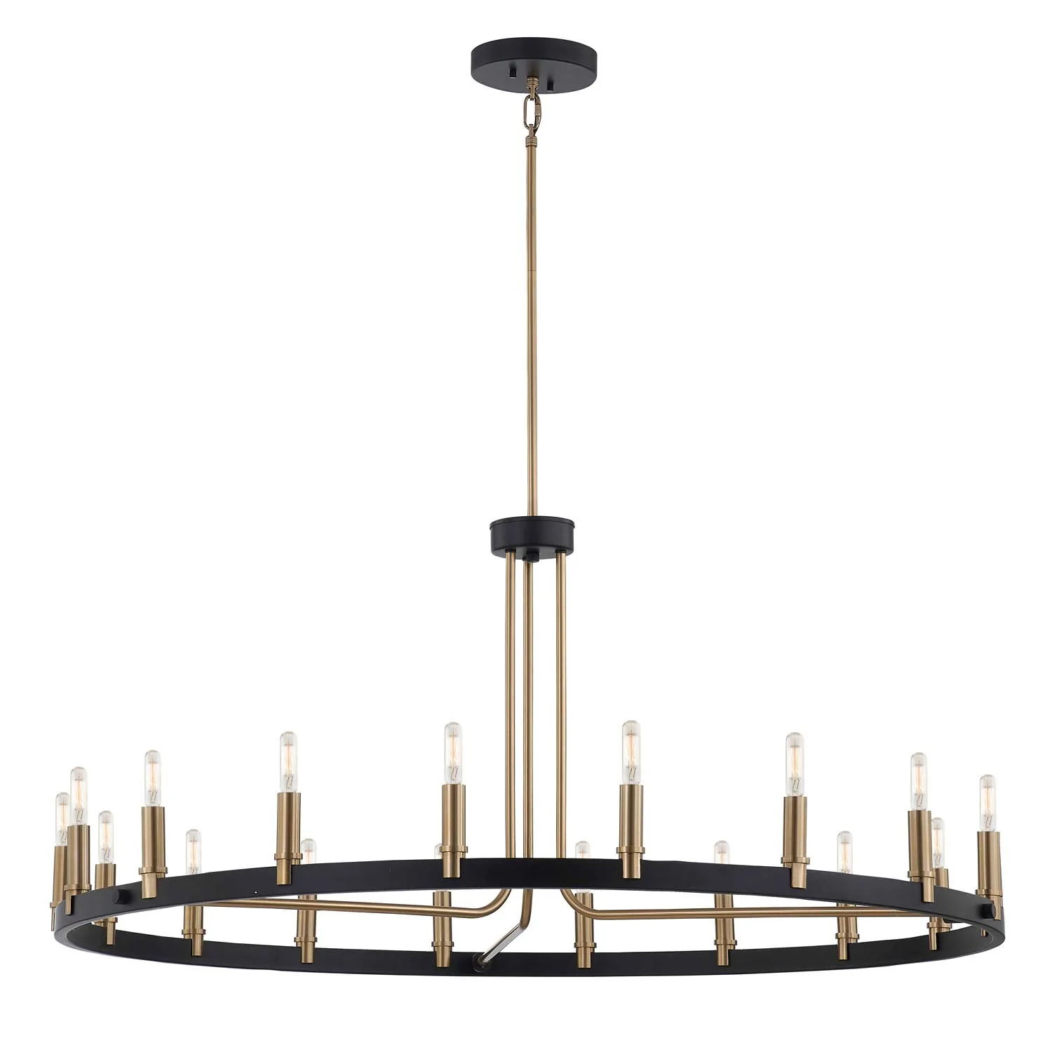 Clayton 18 Light Chandelier in Matte Black w/ Brass