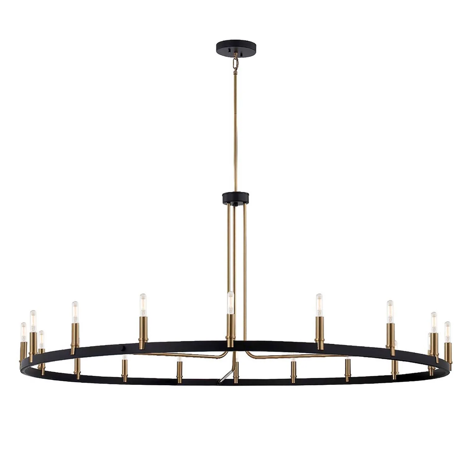Clayton 18 Light Chandelier in Matte Black w/ Brass