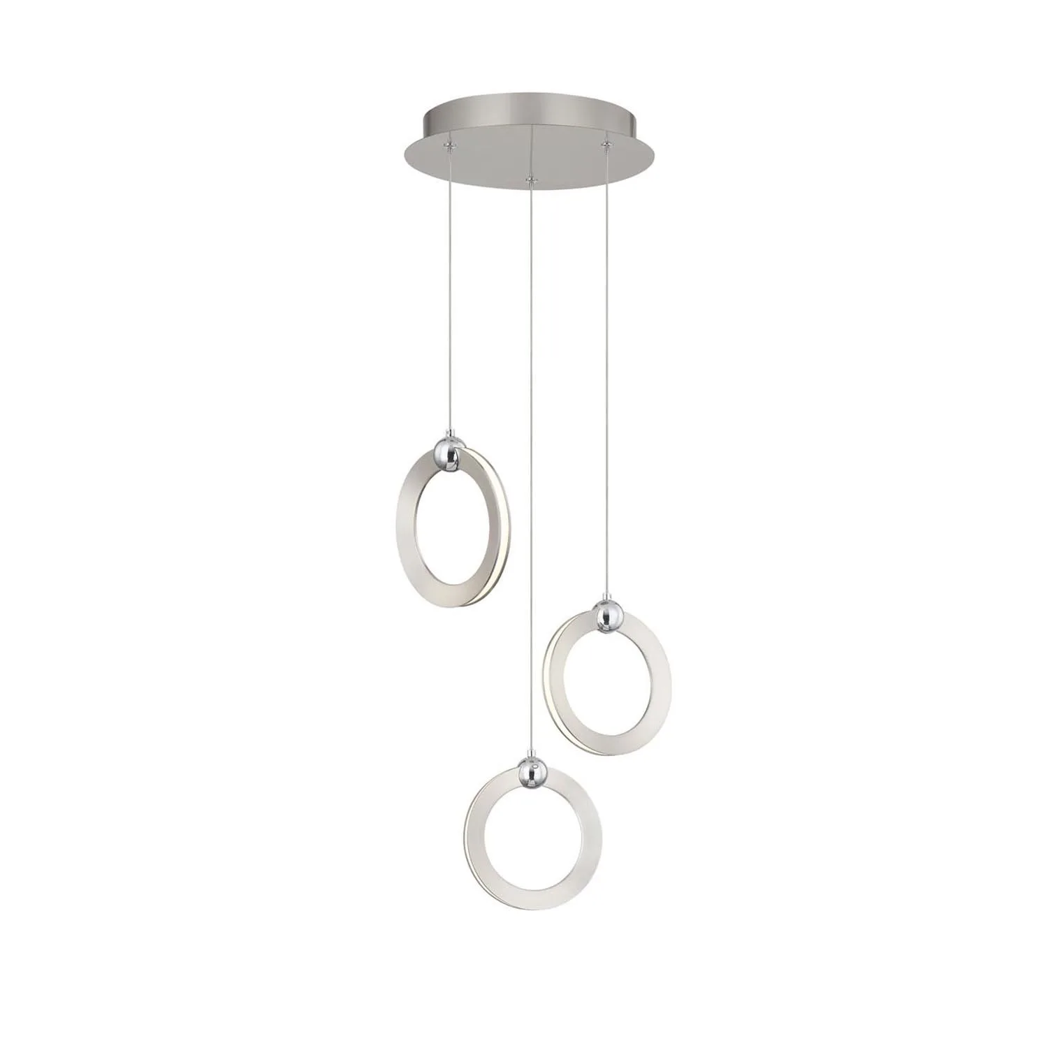 Hermosa LED Pendant in Brushed Nickel w/ Chrome