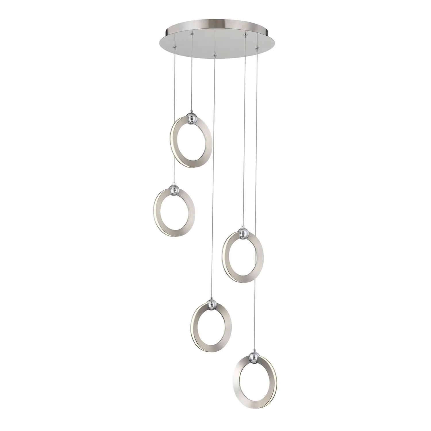 Hermosa LED Pendant in Brushed Nickel w/ Chrome