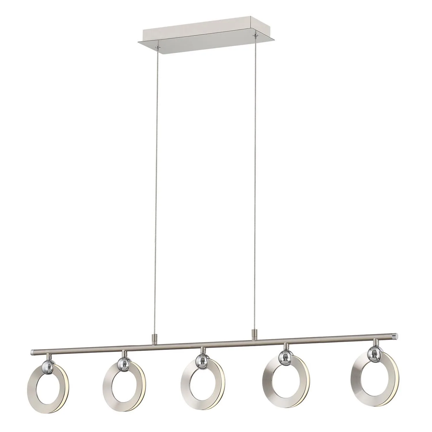 Hermosa LED Linear Chandelier in Brushed Nickel w/ Chrome