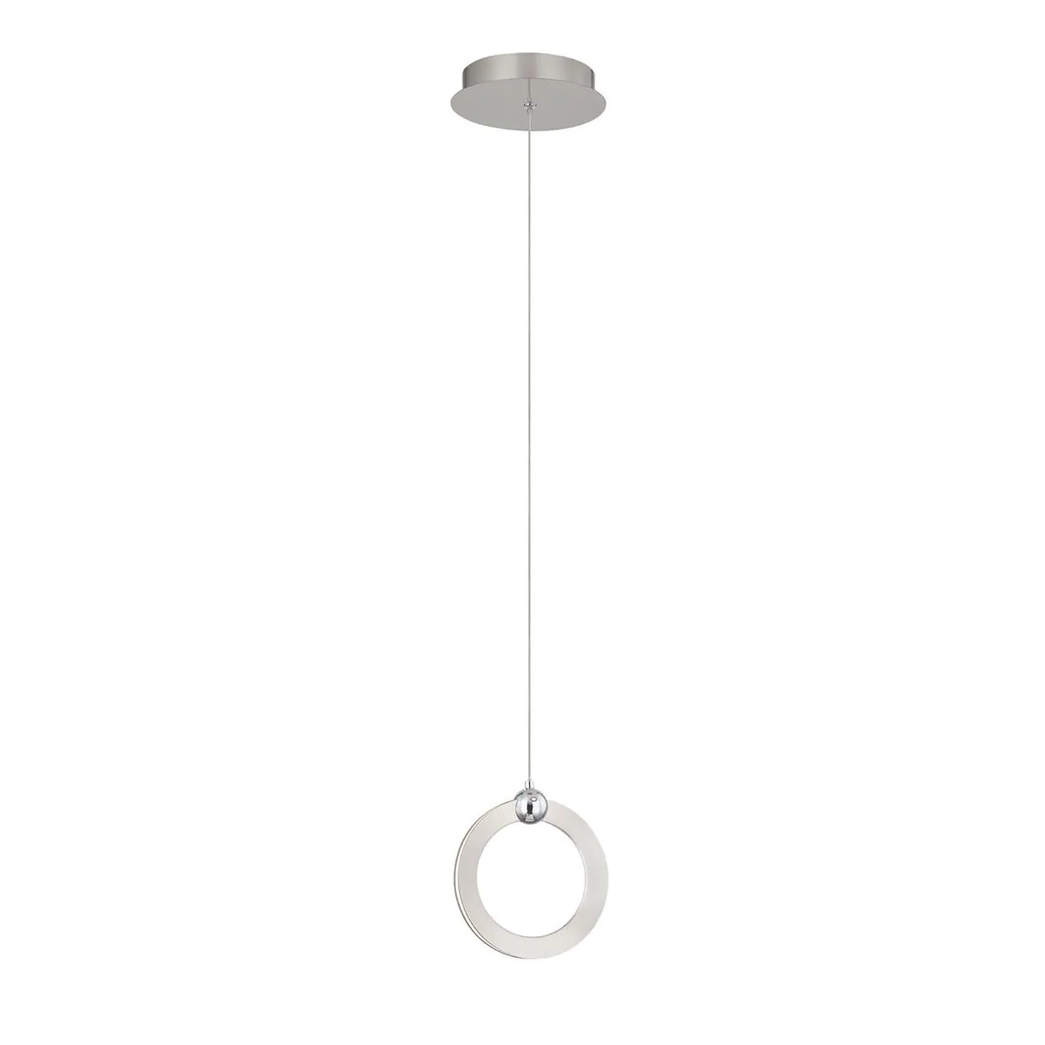 Hermosa LED Pendant in Brushed Nickel w/ Chrome