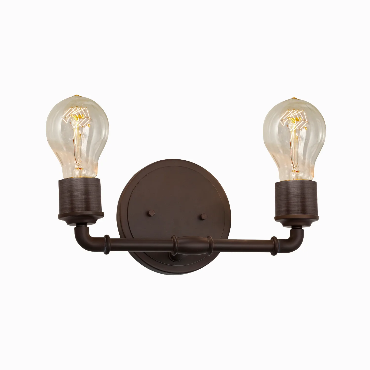 No Shade Material Two Light Bath Bar in Dark Bronze
