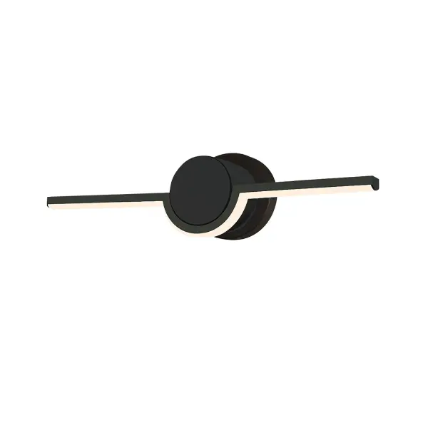 Collection: Semicirculo Finish: Matte Black Width: 16.00" Height: 4.25" Extension from Wall: 2.50" Canopy: 4.25" Dia. Maximum Wattage: 11.00 W Light Source: LED Light Output: 990.00 lm Delivered Lumens: 480.00 lm Voltage: 120.00 V Safety Listing: UL/ETL Safety Rating: Damp ADA LED