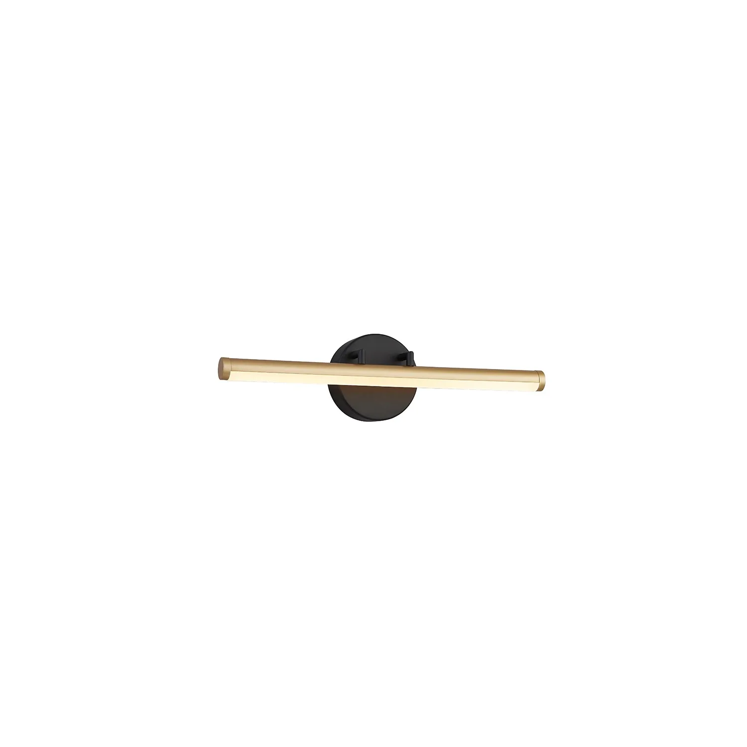 No Shade Material LED Linear Wall/Bath in Matte Black w/ Brass