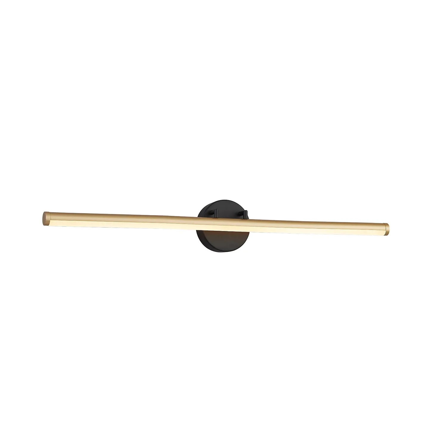No Shade Material LED Linear Wall/Bath in Matte Black w/ Brass