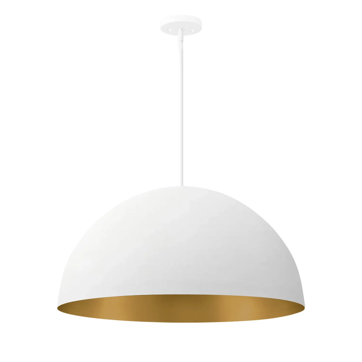 Five Light Pendant in Matte White w/ Champagne Gold