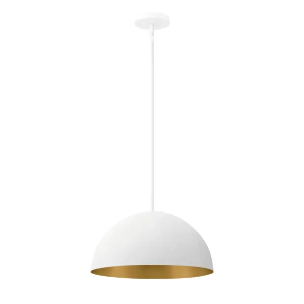 Finish: Matte White w/ Champagne Gold Width: 13.75" Height: 7.75" Canopy: 5" Dia. x 0.75" H Number of Bulbs: 1 Maximum Wattage: 60.00 W Bulb Base: E26 Voltage: 120.00 V Safety Listing: UL/ETL Safety Rating: Damp