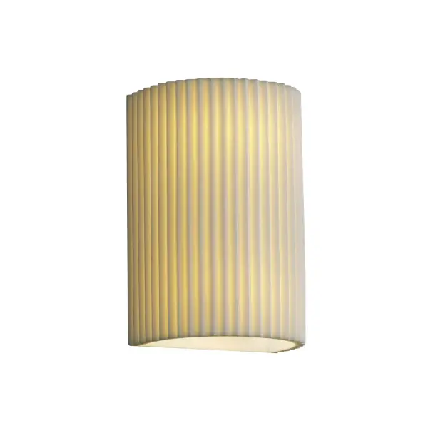 Collection: Porcelina Glass: Faux Porcelain Resin Width: 6.00" Height: 9.25" Extension from Wall: 4.25" Top to Outlet: 4.50" Maximum Wattage: 13.00 W Light Source: LED Light Output: 1000.00 lm Safety Listing: Damp Safety Rating: Damp LED